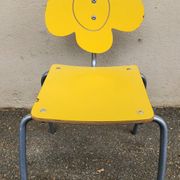 Vintage design children's chair - Agatha Ruiz de la Prada x Amat - Yellow and grey