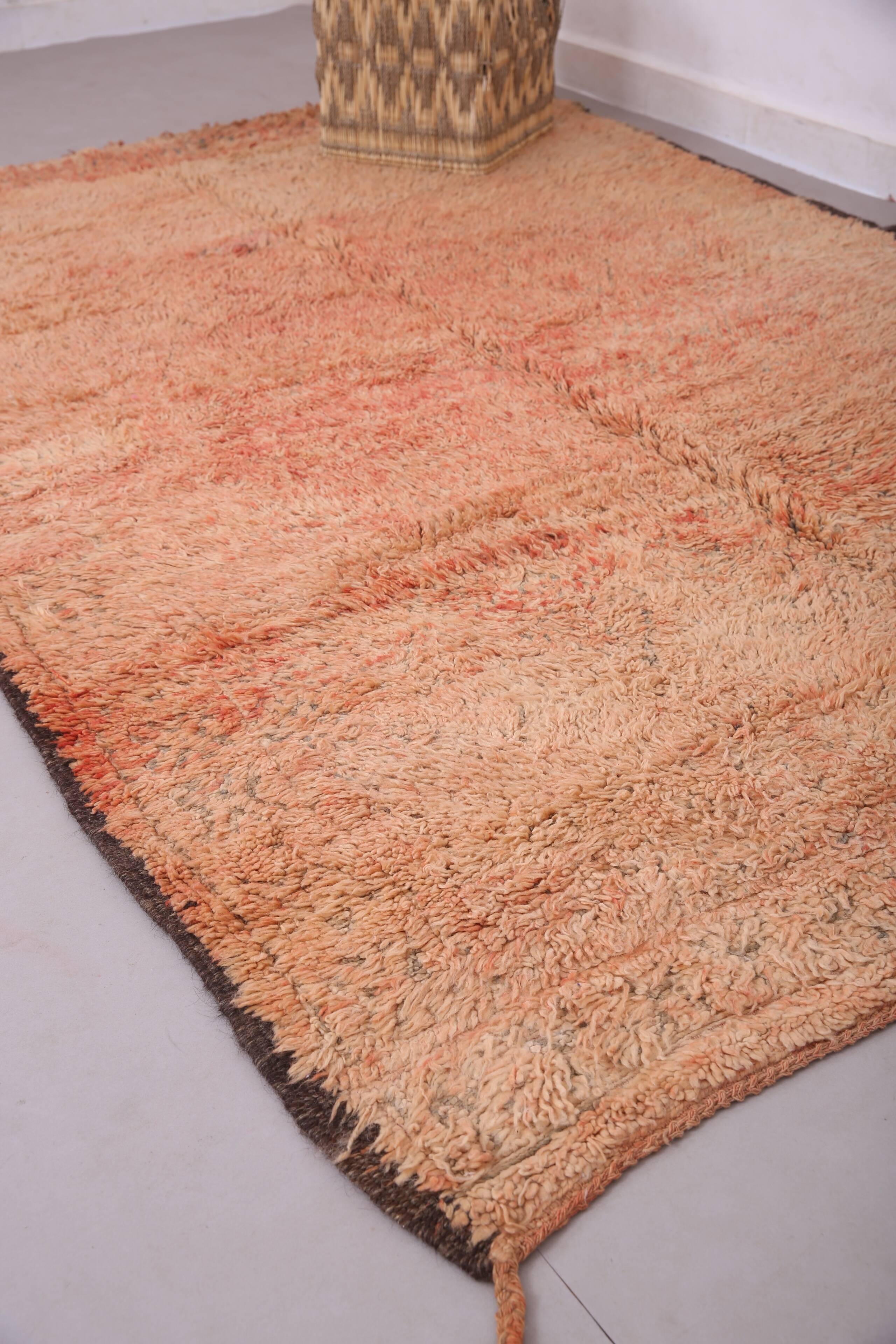 Peach Vintage Moroccan Rug 183 x 274 cm, Berber Wool Rug, Bohemian Rug