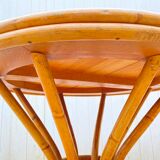 Round rattan table dia 65cm vintage 60s