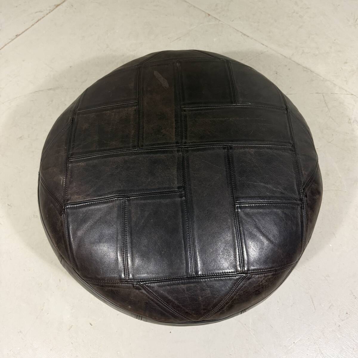 De Sede brown patchwork leather pouf 1970’s