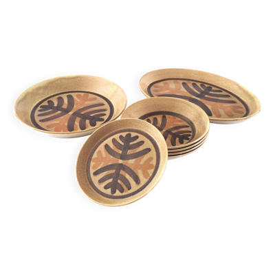 Service grès plats assiettes 7 pièces