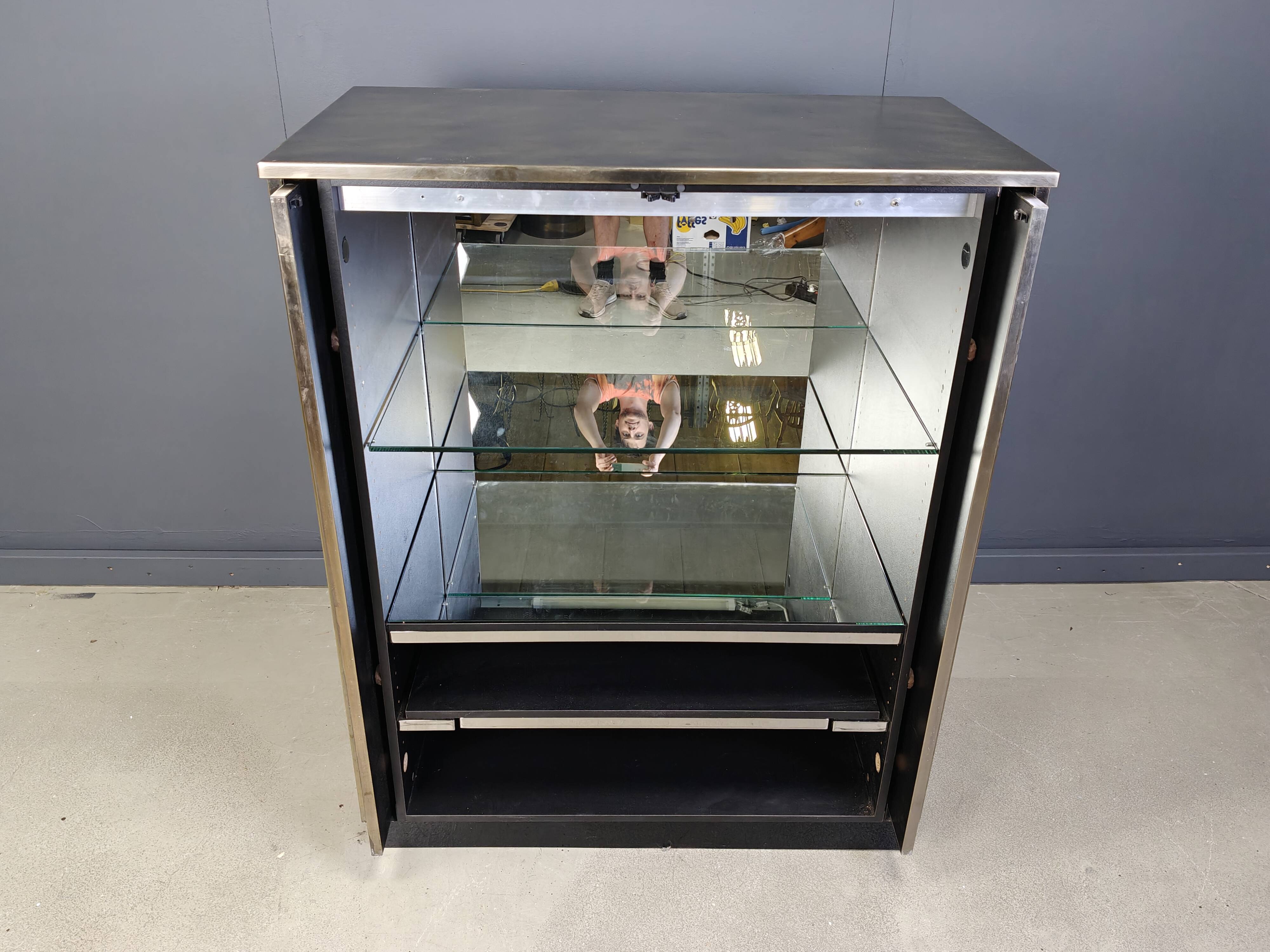 Vintage brass bar cabinet by belgochrom, 1980s