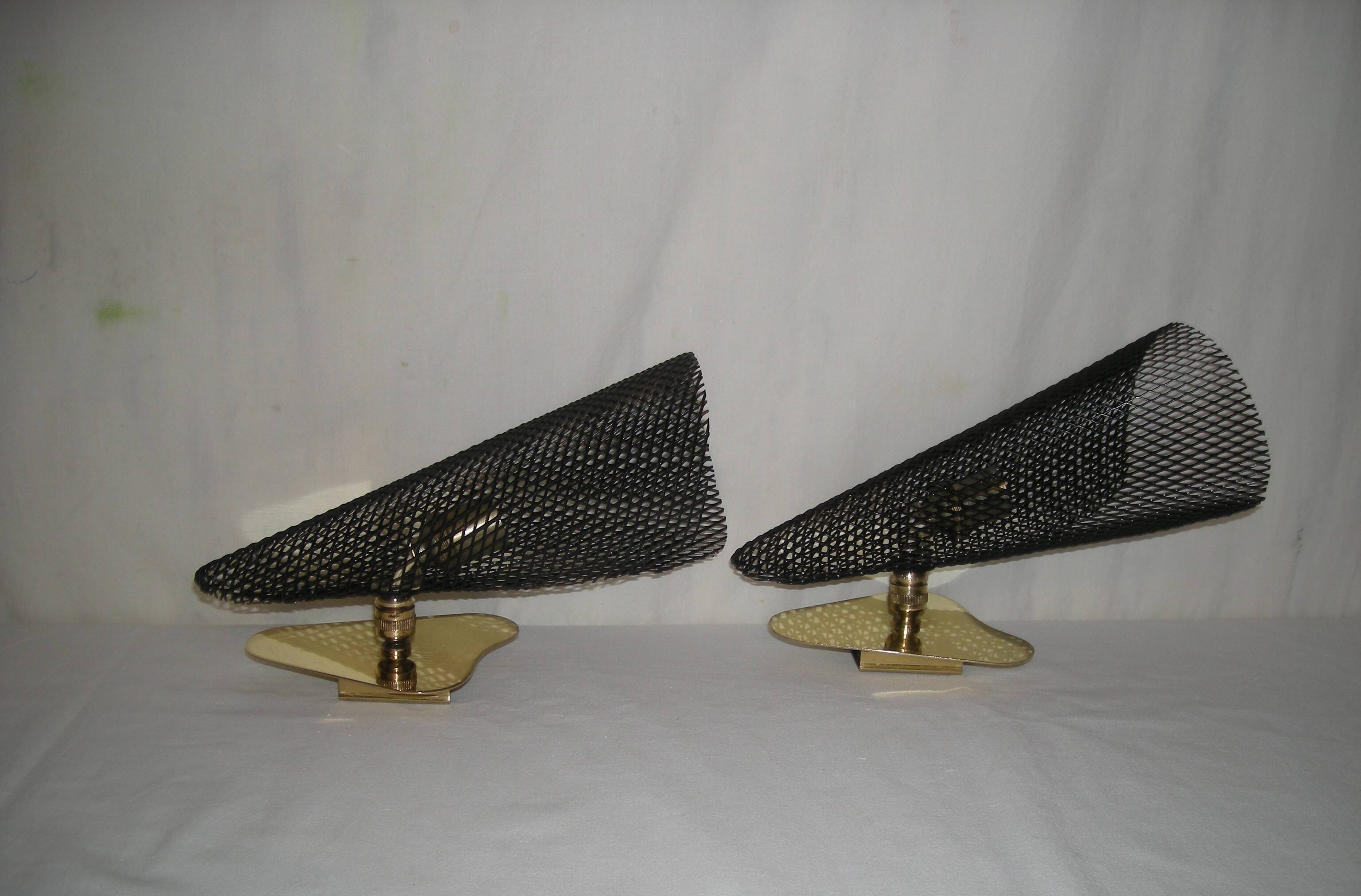 Pair of conical wall lights from the 50s