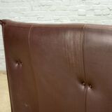 Afra and Tobia Scarpa for B&B Italia Chocolate Brown Leather Two Seat Sofas