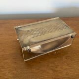 Antique Cigarette Holder Design Transparent Plexi & Silver Metal Vintage #C1