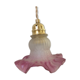 Violet tulip lamp in polished glass