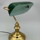Banker's lamp in brass lampshade in green glass desk