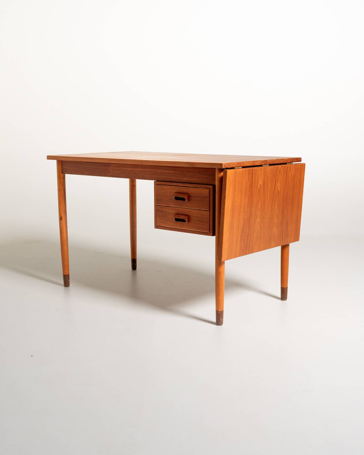 Scandinavian teak desk with a folding extension, 1950s/1960s