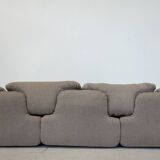 Confidential Seating Set by Alberto Rosselli for Saporiti, Beige Boucle Fabric, Italy, 1970s