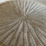 Vintage rattan and wicker side table