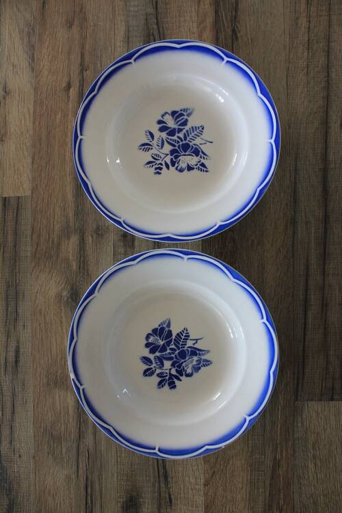 Set of 2 deep plates Digoin Sarreguemines model Marsac