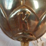 Kronenbourg - "K" hop flower lamp in filled brass and its lampshade