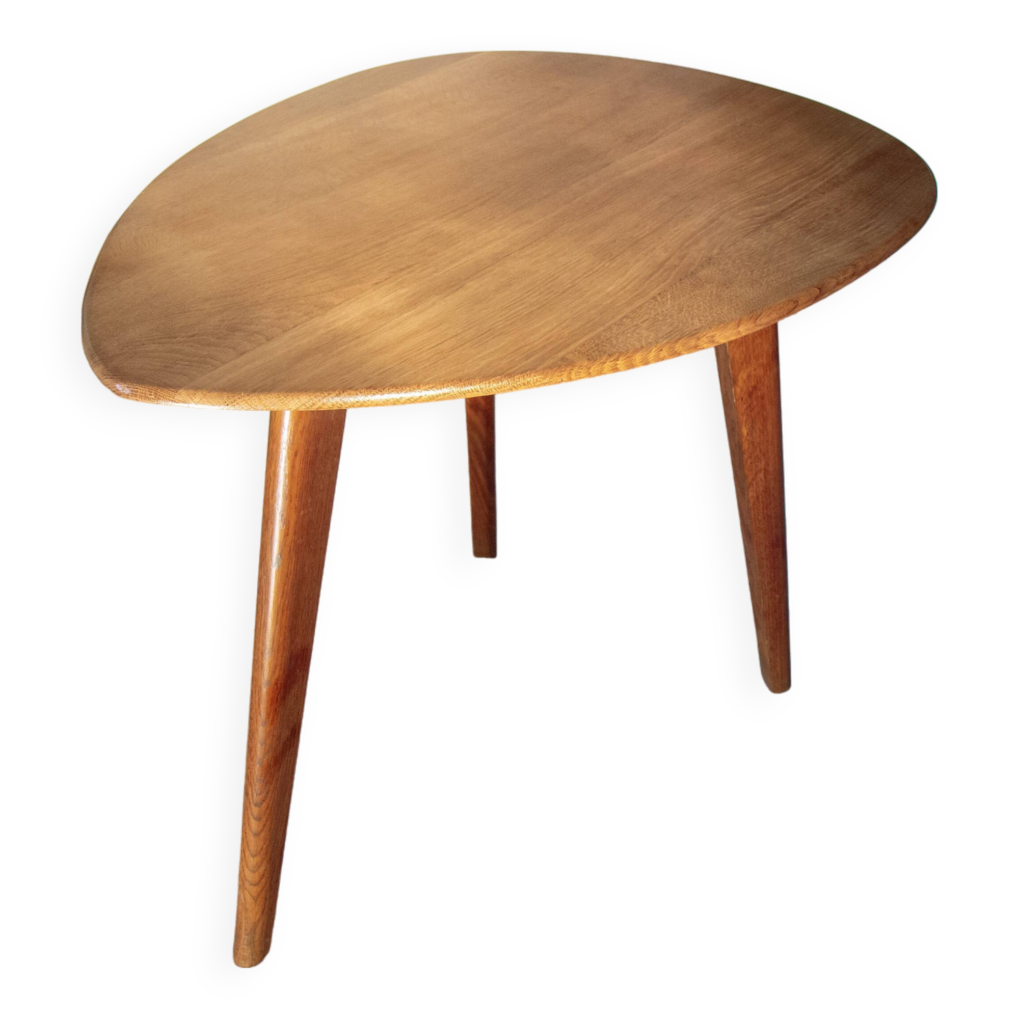 Surf-shaped coffee table, solid oak, 1950s