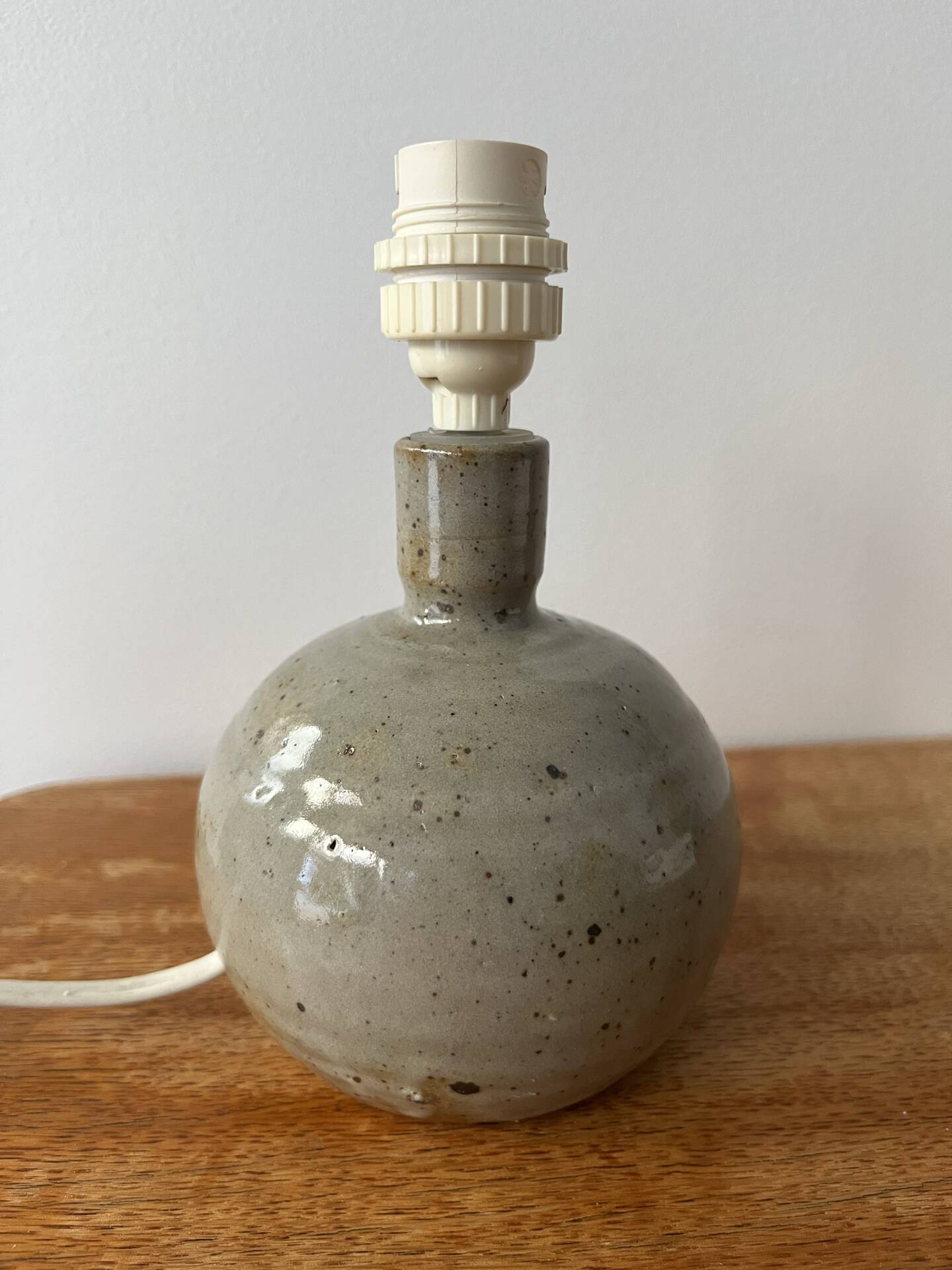 60s stoneware globe lamp base