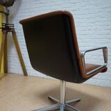Cognac leather armchair by Delta 2000 for Wilkhahn, Germany, 1960s
