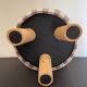 Children's pouf in Vichy chocolate fabric H28 X L 24