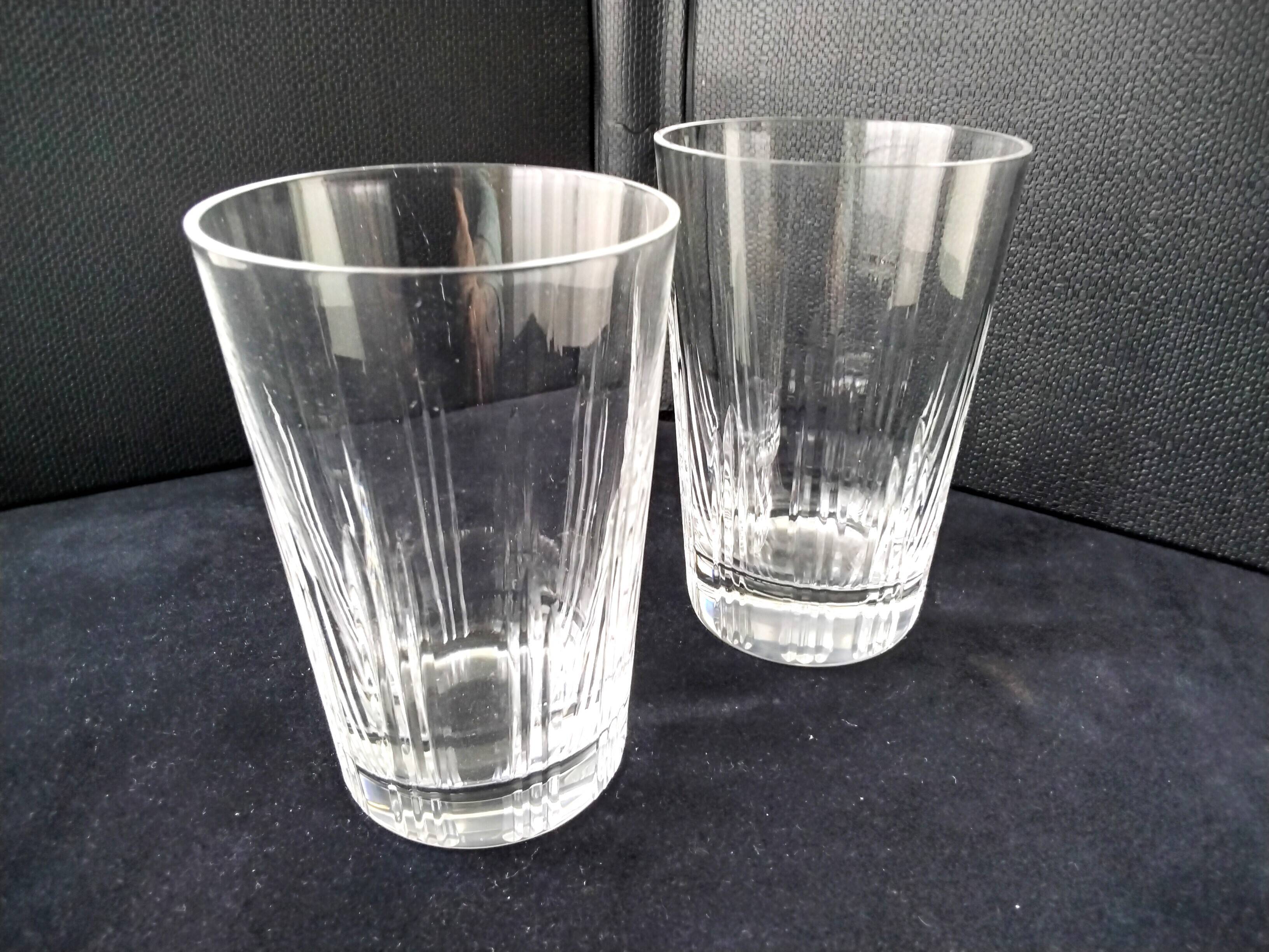 Pair of large crystal glasses