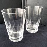 Pair of large crystal glasses