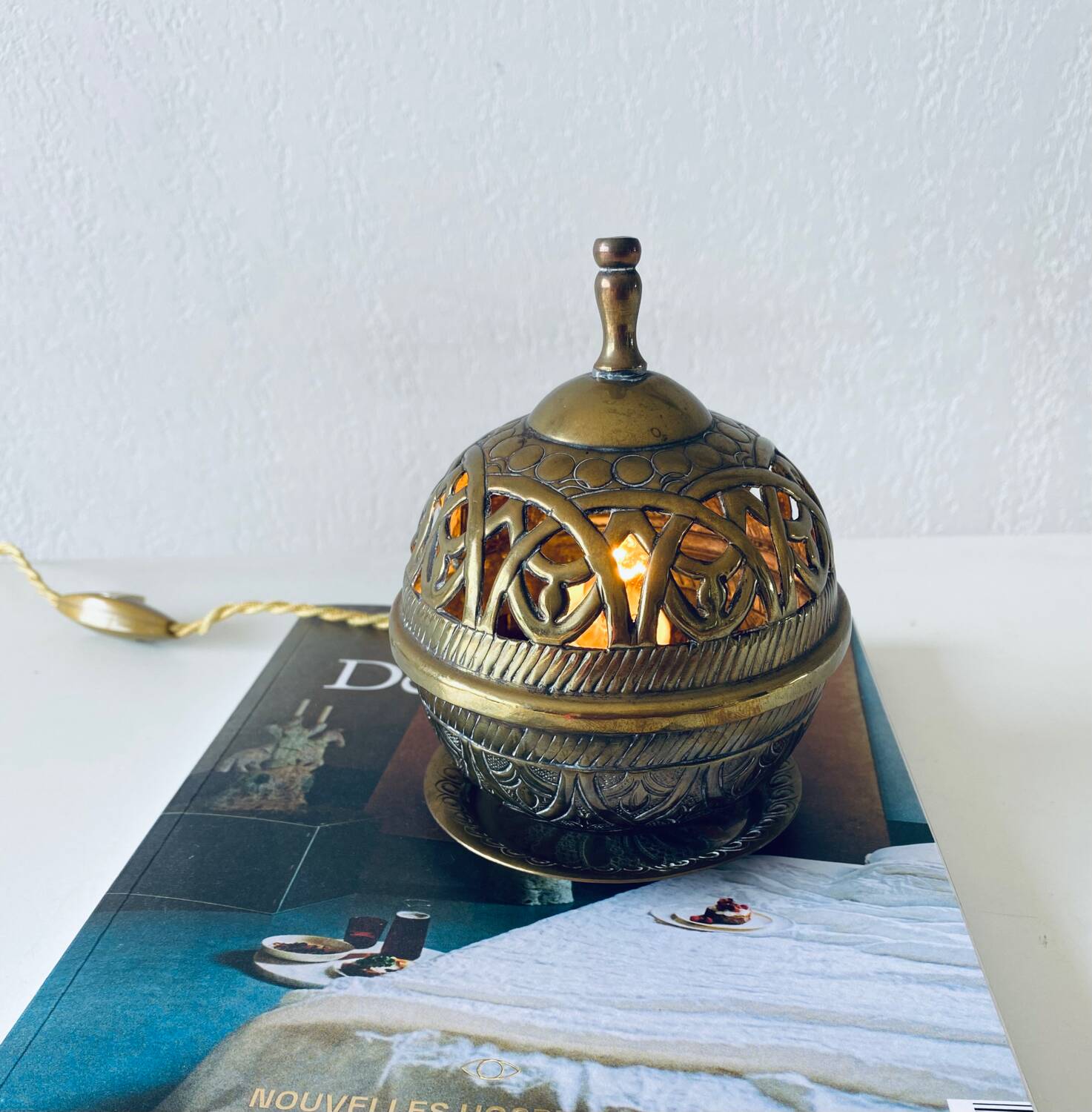 Indian brass lamp