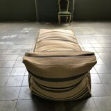 Deck chair in the shape of a Flamingo pouf with treated straw covering