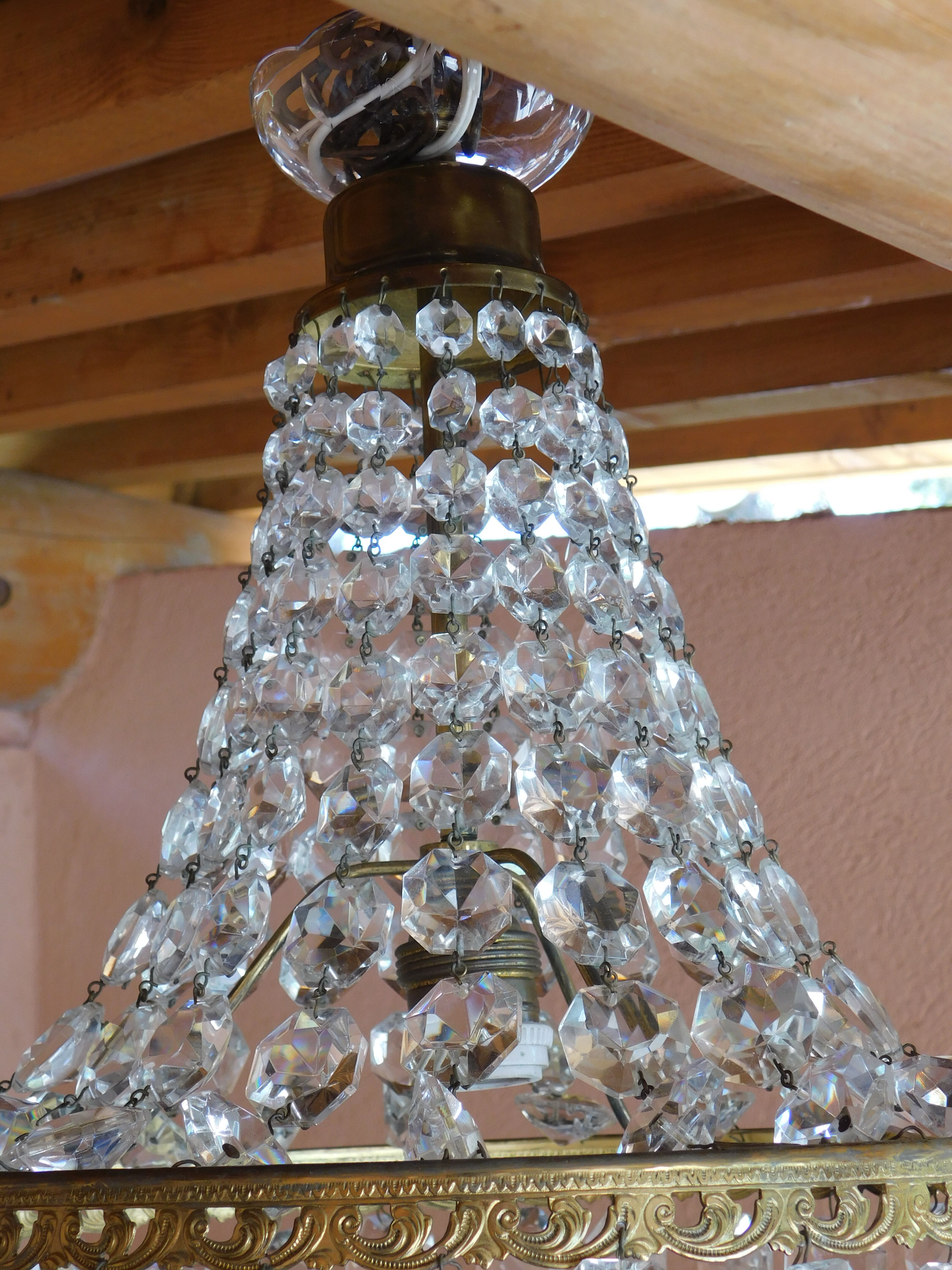 Hot air balloon chandelier - 30 cm crystal pampilles 1 fires