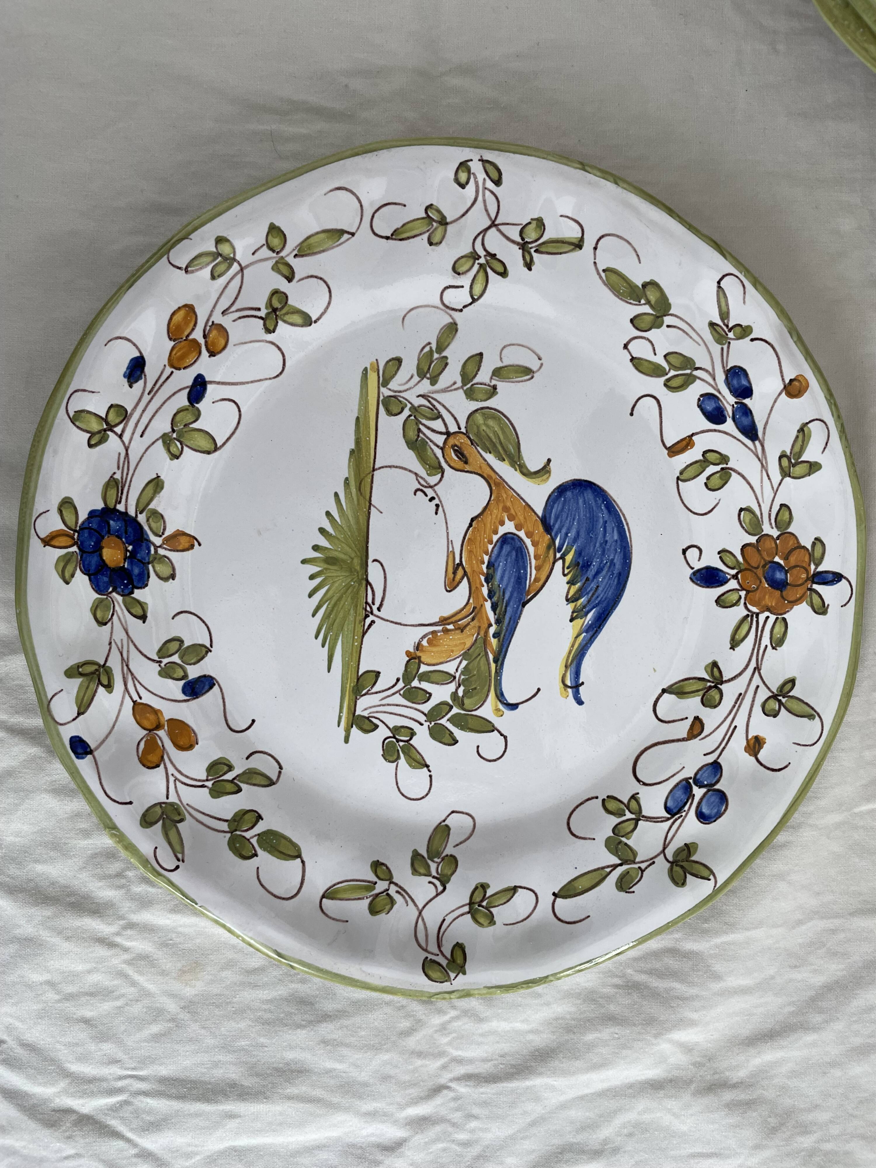 Dessert service, earthenware, Martres-Tolosane, signed Matet France