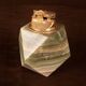 Italian Geometric Green Onyx and Brass Table Lighter, 1970