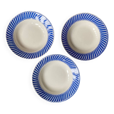 3 assiettes creuses Digoin Sarreguemines modèle Jacquot.