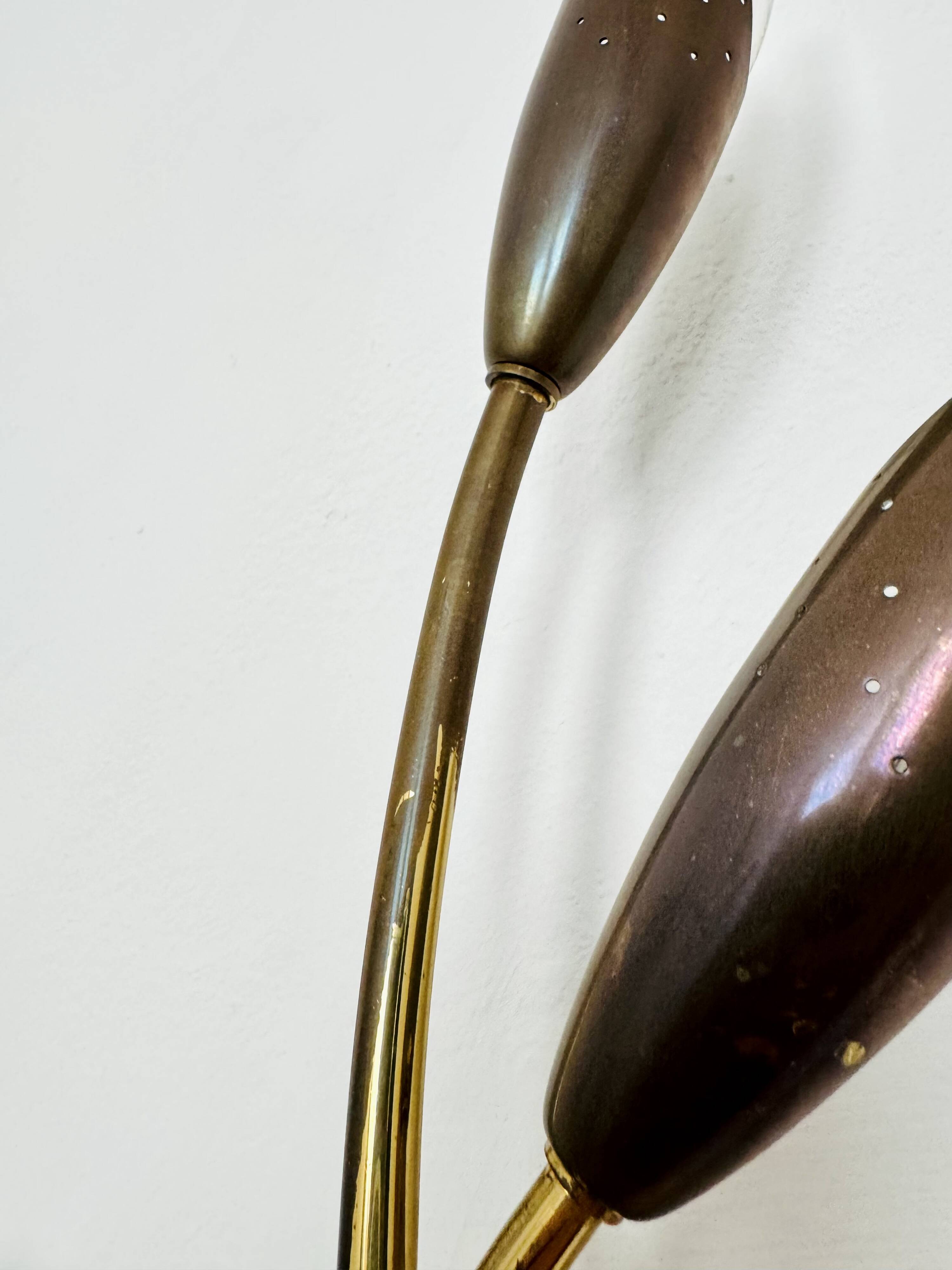 Floral Brass Wall Lamp by Rupert Nikoll
