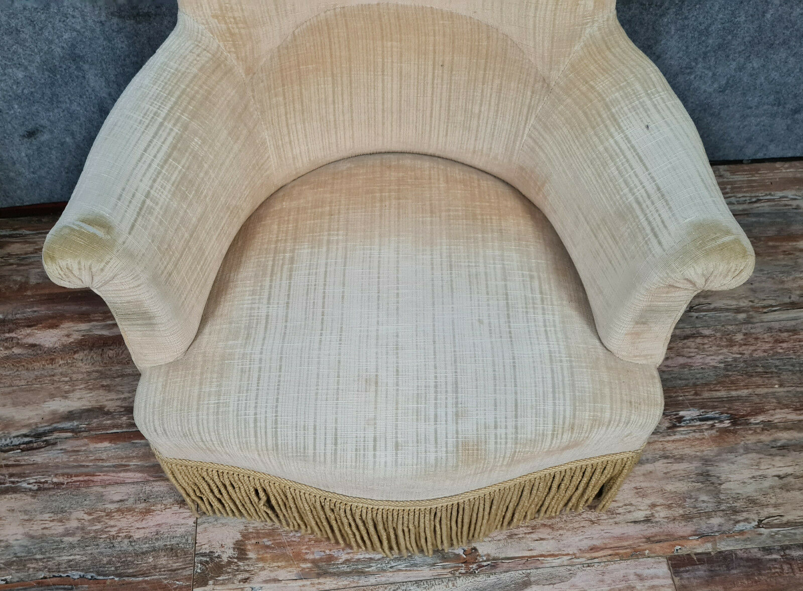 pendant of Napoleon III era toad armchairs in Velvet of Genoa