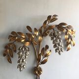 Hans Kögl flower wall light - gold and silver metal - 1970