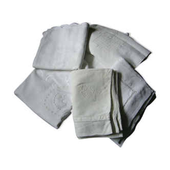 Lot of 6 old pillow pillowcases
