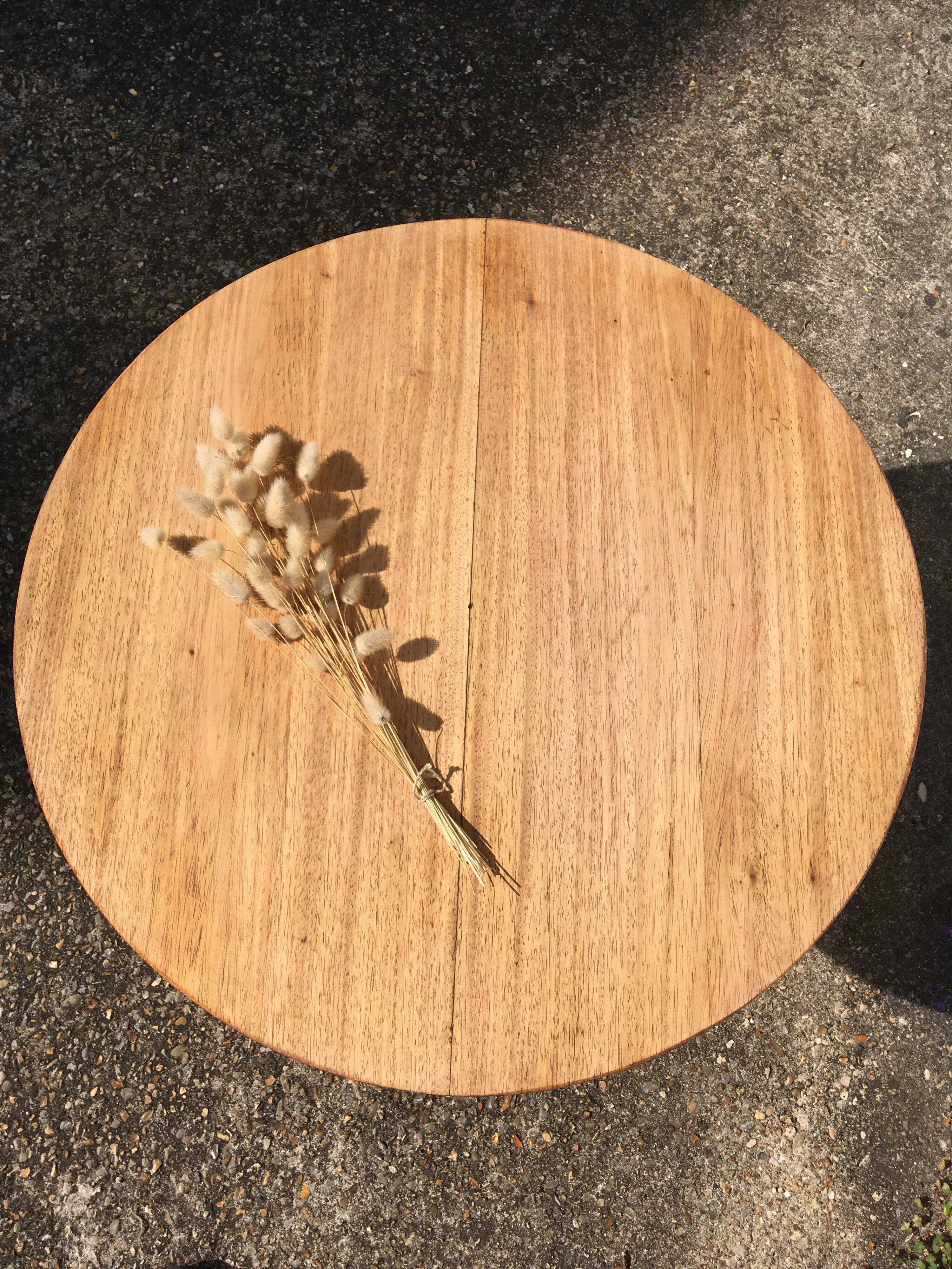 Raw wood coffee table
