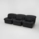 Modular black leather armchairs, 1970s