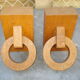 Pair of wooden books with oak rings Jacques ADNET 40s
