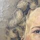 Oil portrait on canvas of an elegant vintage woman 50s
