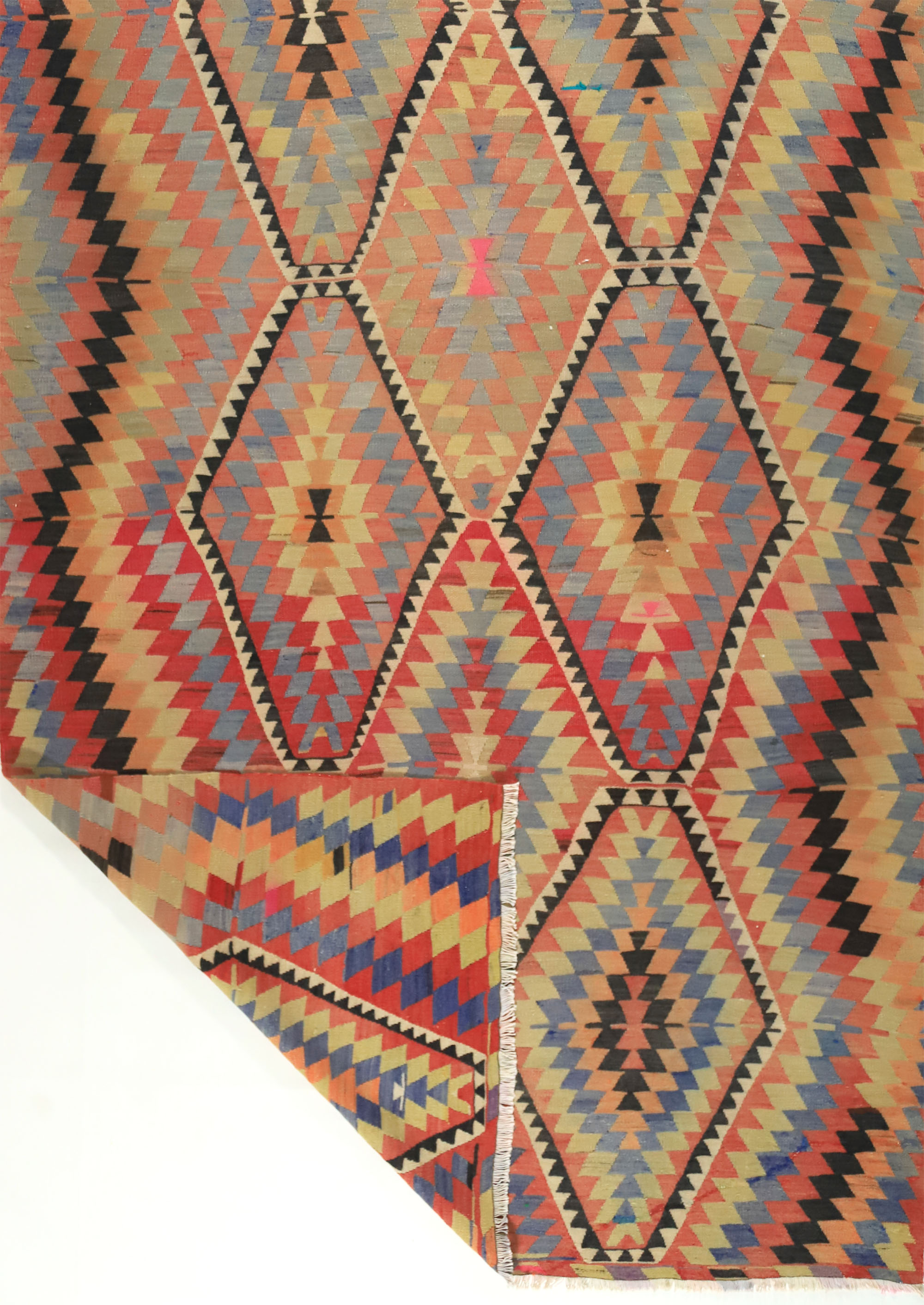 Anatolian handmade kilim rug 288 cm x 178 cm