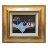 HSP painting "Jam, lace and fruits" signed post-impressionist