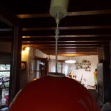 Vintage suspension globe in orange glass