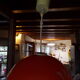 Suspension vintage globe en verre orange
