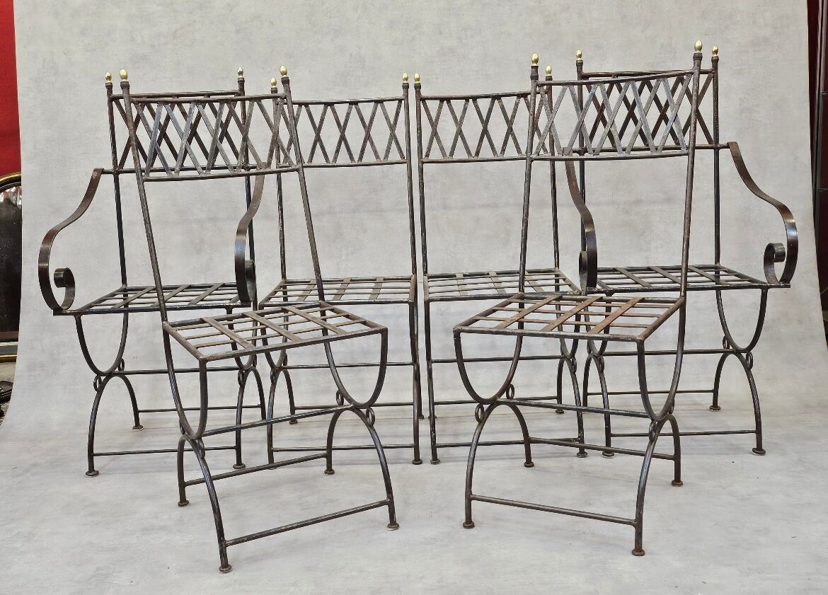 Wrought iron garden furniture