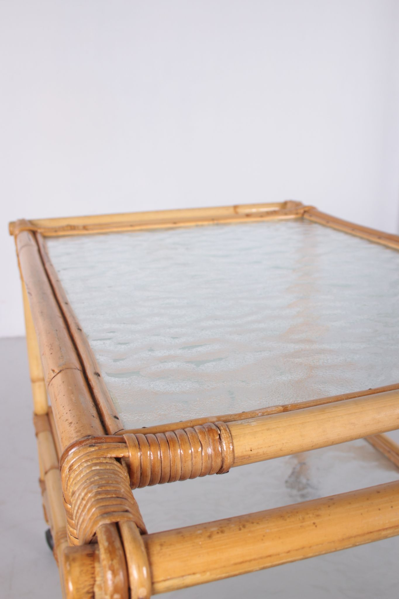 Vintage Bamboo Trolley and serving trolley 1960s