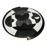 Contemporary Rare Round Italian Table Made of Marble Marquetry Marble and Brass