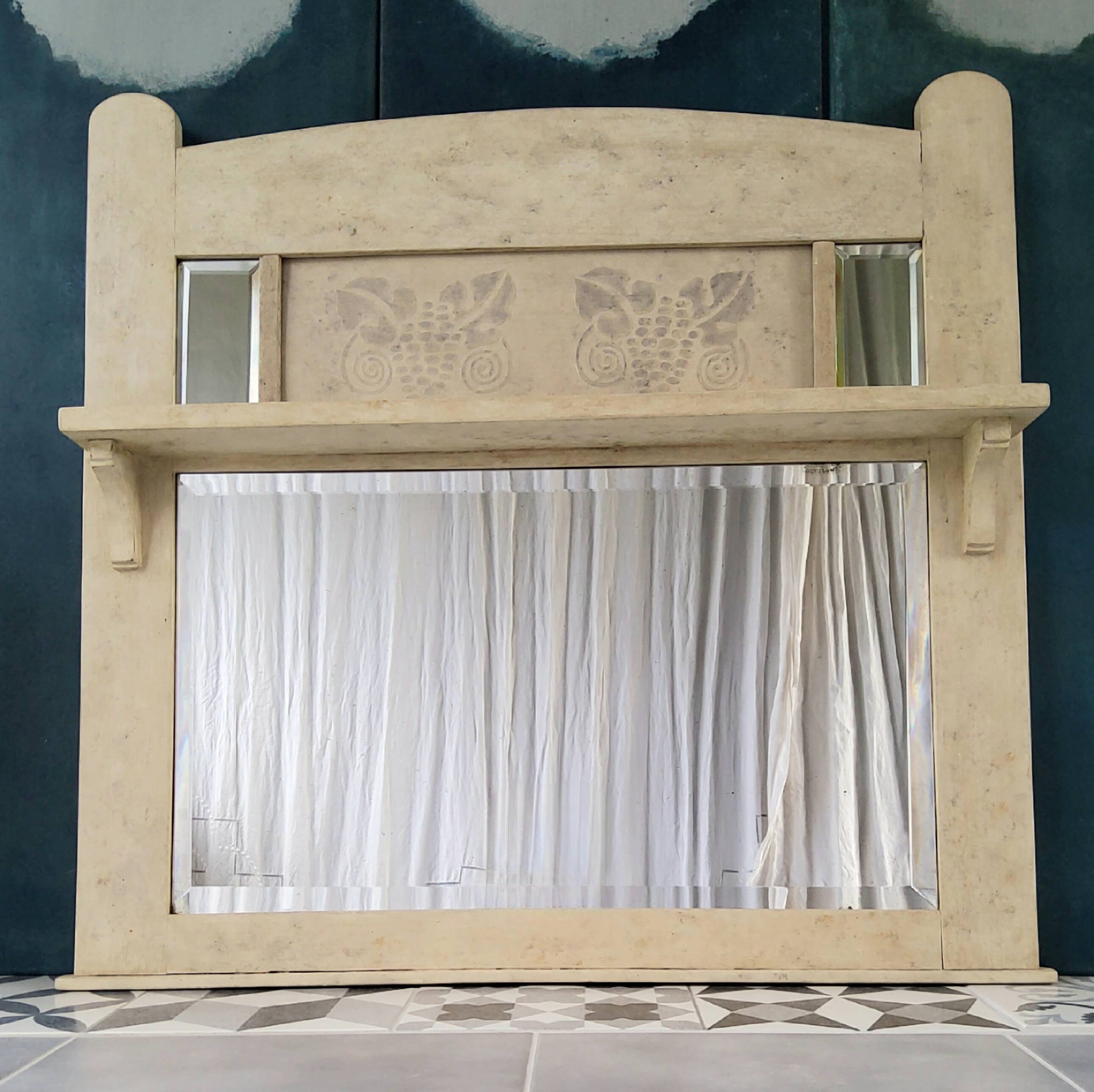 Patinated trumeau mirror