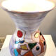 Strangulation vase with polychrome abstract decoration 60s