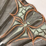Showcase object, fan frame wood silk art deco décor early twentieth century
