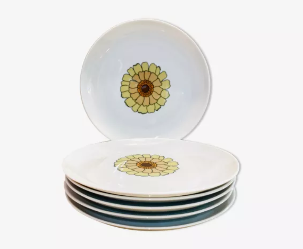 7 porcelain plates 70s bavaria