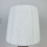 Lampe bouteille grès et abat jour laine vintage