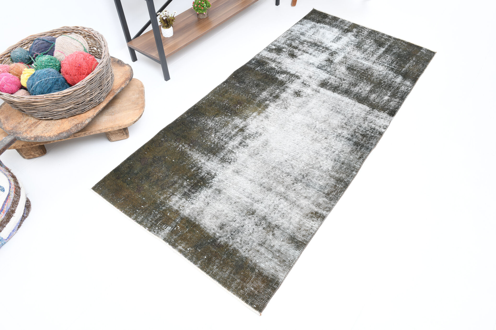 3x7 Classic Vintage Turkish Runner Rug, 3x7 Runner Rug, Short Vintage Rug, Handmade Rug206x95Cm