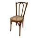 Chaise bistrot XIXé s. signée, assise cannée